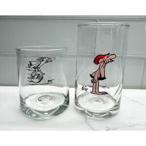 SET of 2 Vintage B.C. Johnny Hart Arby's Glasses - Thor and B.C. Characters